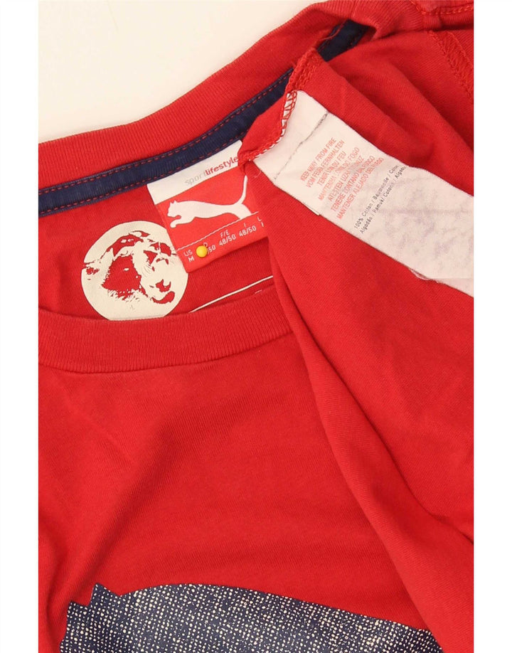 Tricou grafic Puma pentru bărbați Top, bumbac roșu mediu
