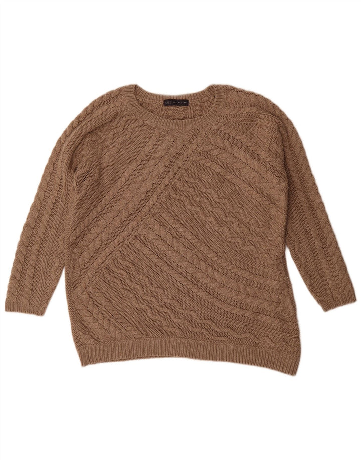 Marks & Spencer Pulover supradimensionat pentru femei cu gâtul turnat UK 14 Maro mare