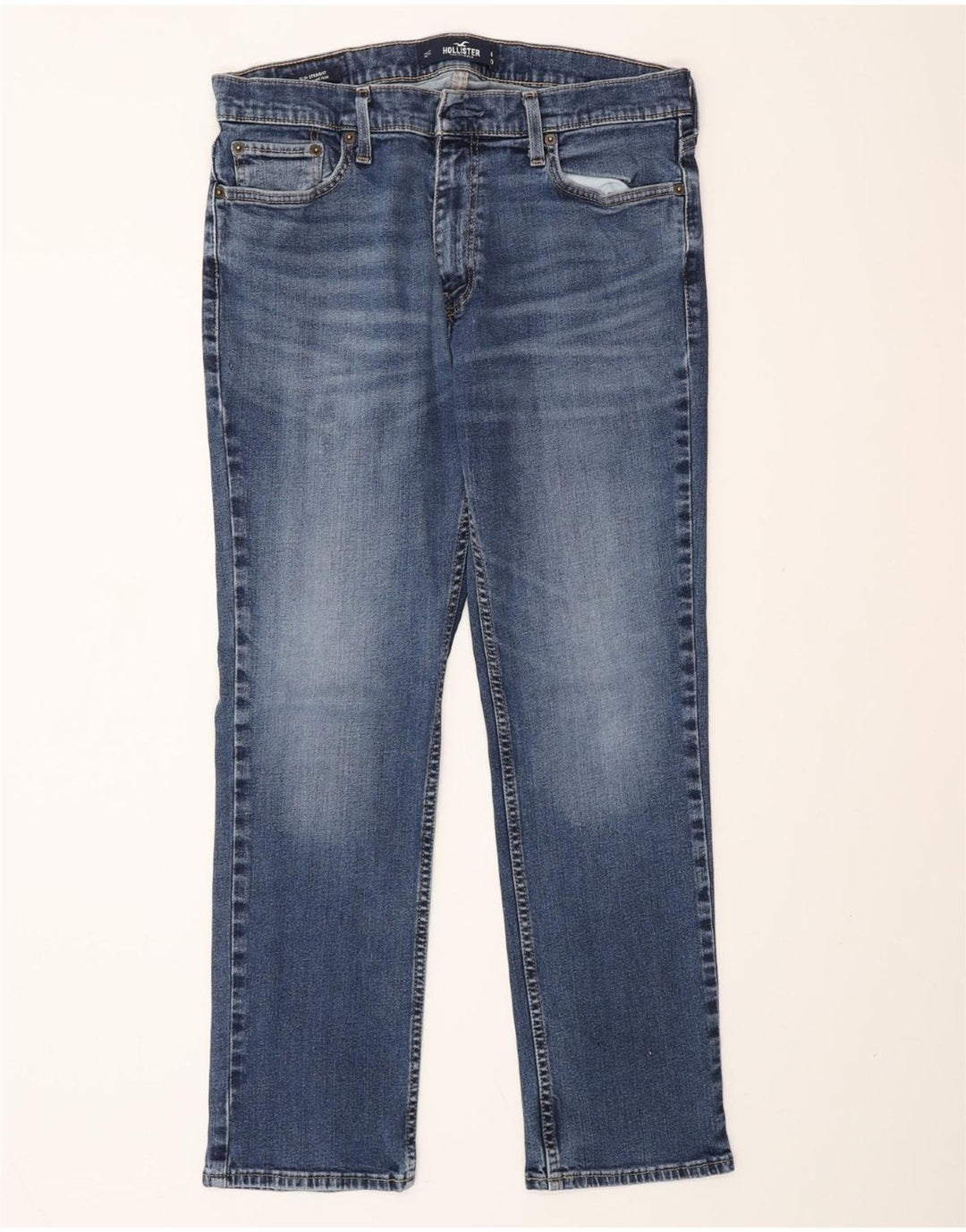 Hollister blugi slim drepte pentru bărbați W34 L30 bumbac albastru