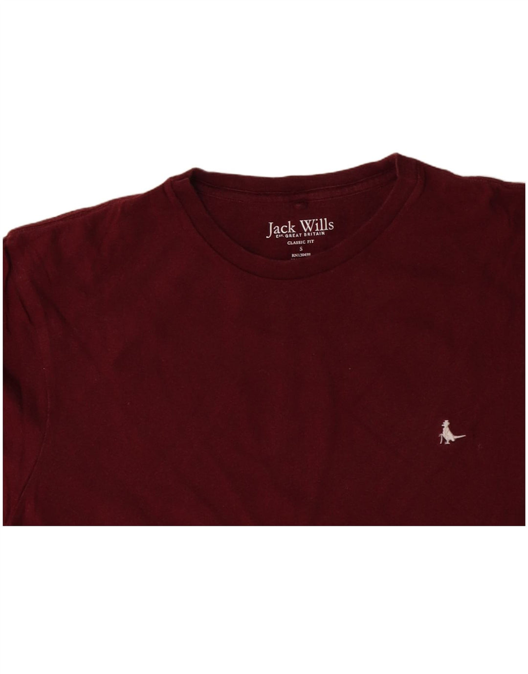 JACK WILLS Tricou cu croiala clasică pentru bărbați Top mic din bumbac burgundă