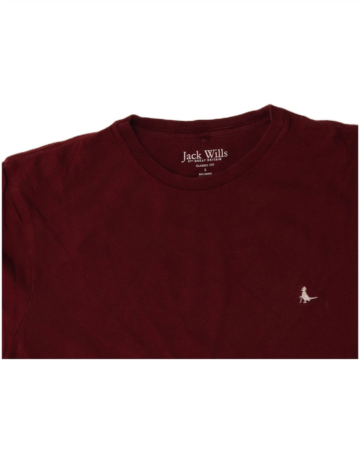 JACK WILLS Tricou cu croiala clasică pentru bărbați Top mic din bumbac burgundă