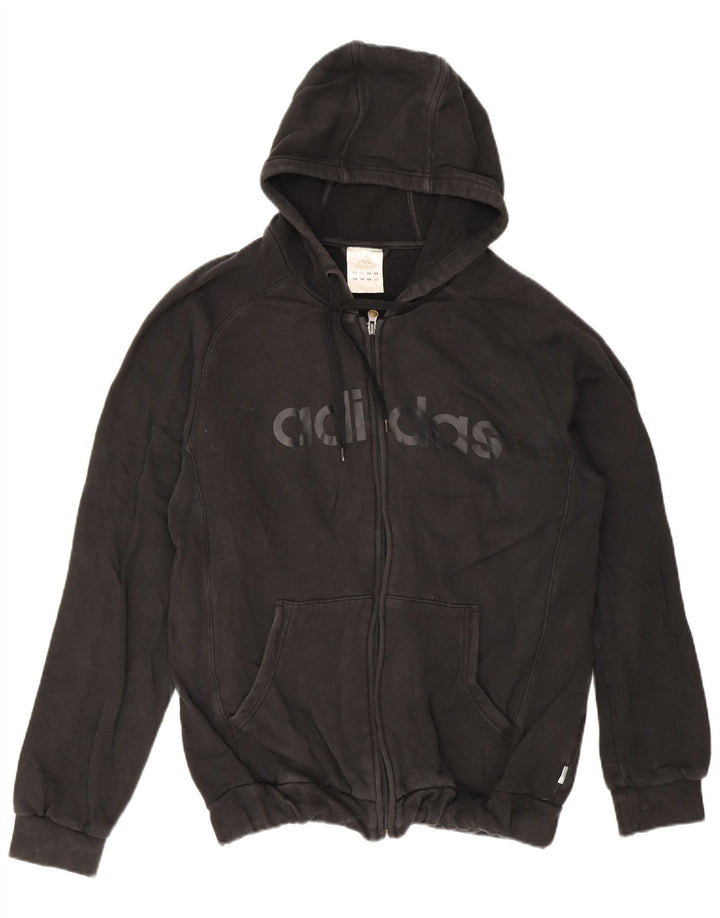 Pulover Adidas pentru bărbați Graphic Zip, bumbac mediu negru