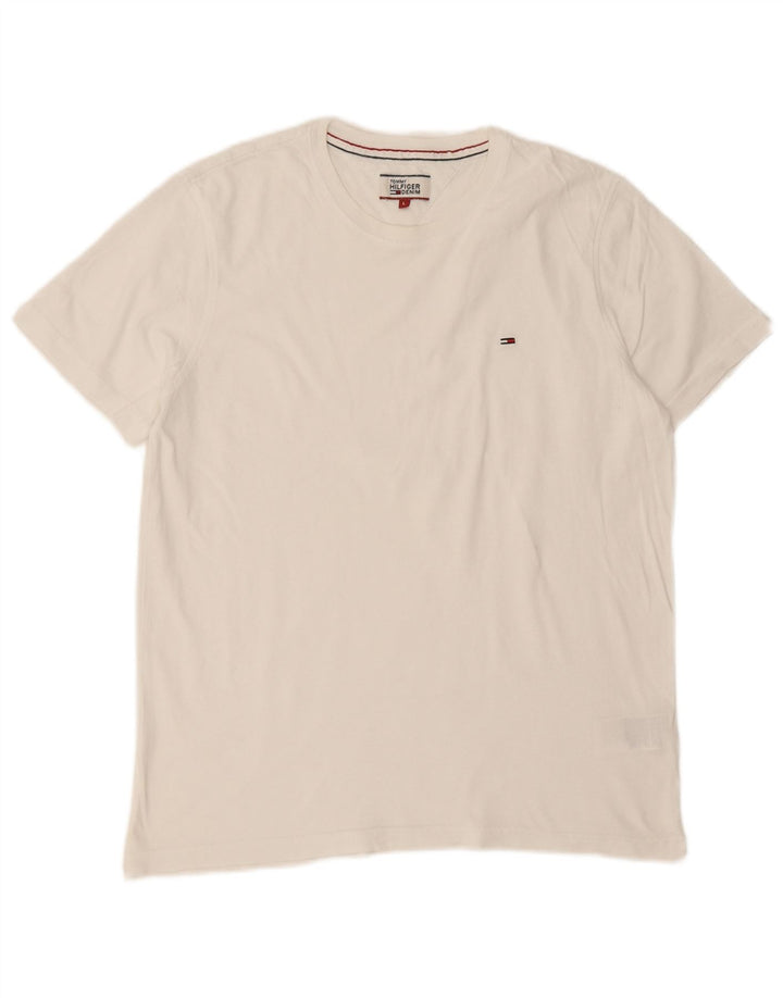 TOMMY HILFIGER Mens T-Shirt Top Large White Cotton