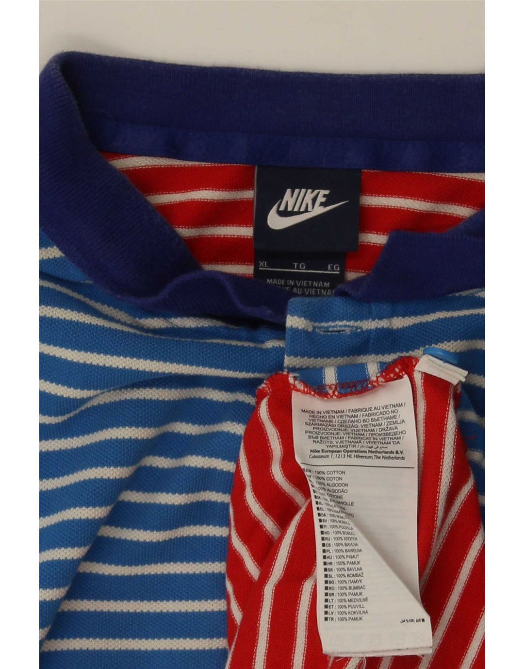 Tricou polo pentru bărbați Nike XL, bumbac cu dungi multicolore