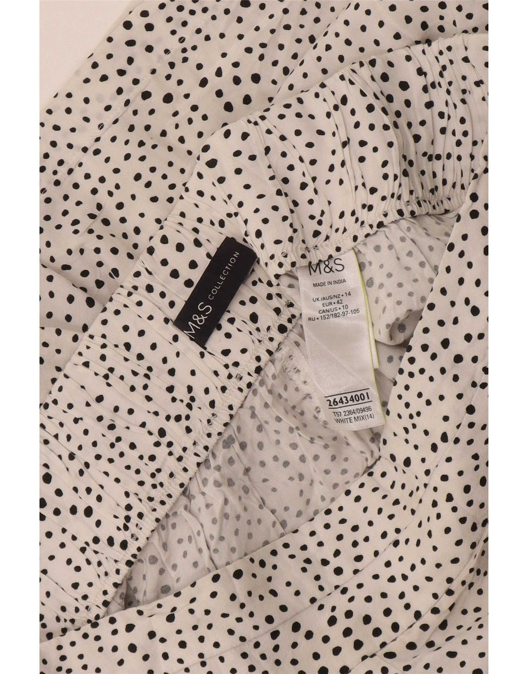 Marks & Spencer Pantaloni scurți pentru femei UK 14 Large White Spotted Viscose