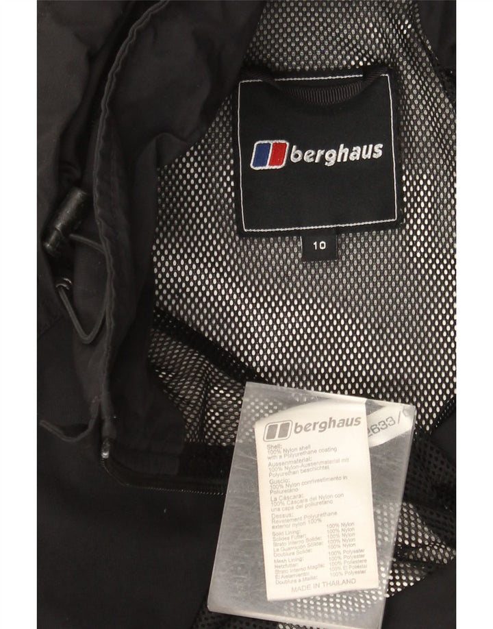 Jachetă de ploaie cu glugă supradimensionată pentru femei Berghaus UK 10 Nylon negru mic