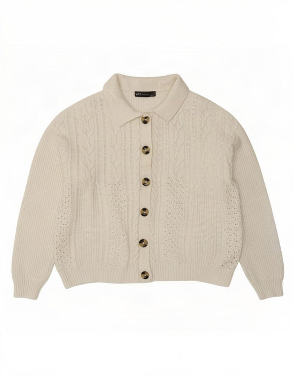 Pulover cardigan pentru femei Marks & Spencer UK 14 Medium White Viscose