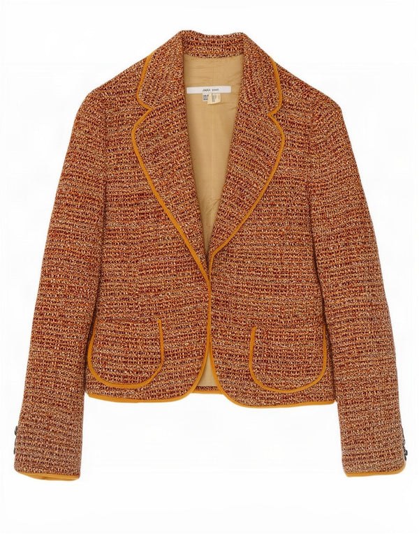 Jachetă Blazer pentru femei Zara EU 38 Mic maro cu pete acrilice