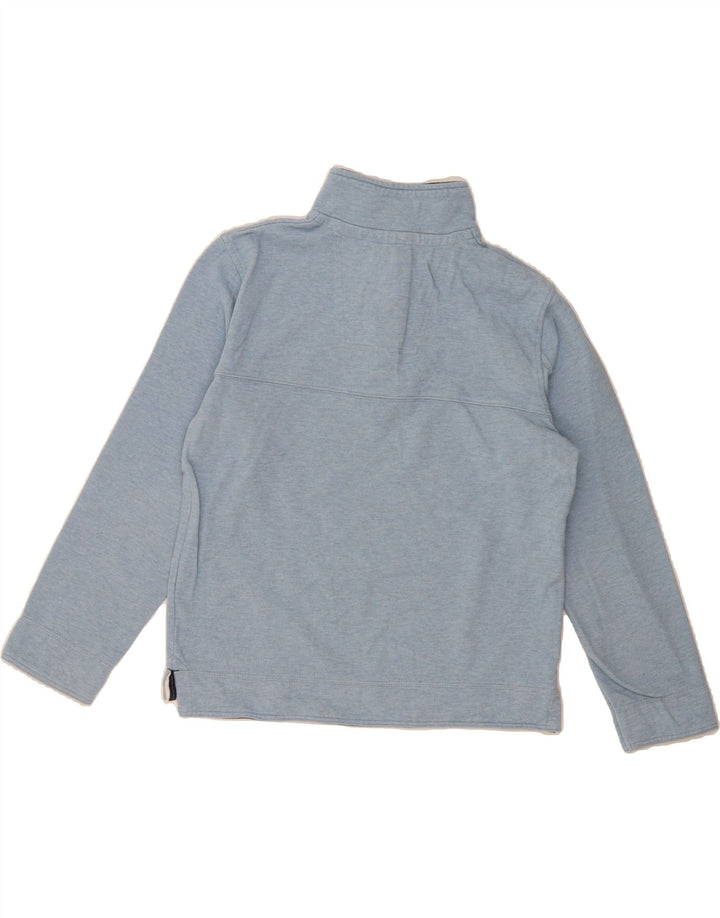 CREW CLOTHING Mens Zip Neck Sweatshirt Jumper Small Blue Cotton Vintage Crew Clothing and Second-Hand Crew Clothing from Messina Hembry 