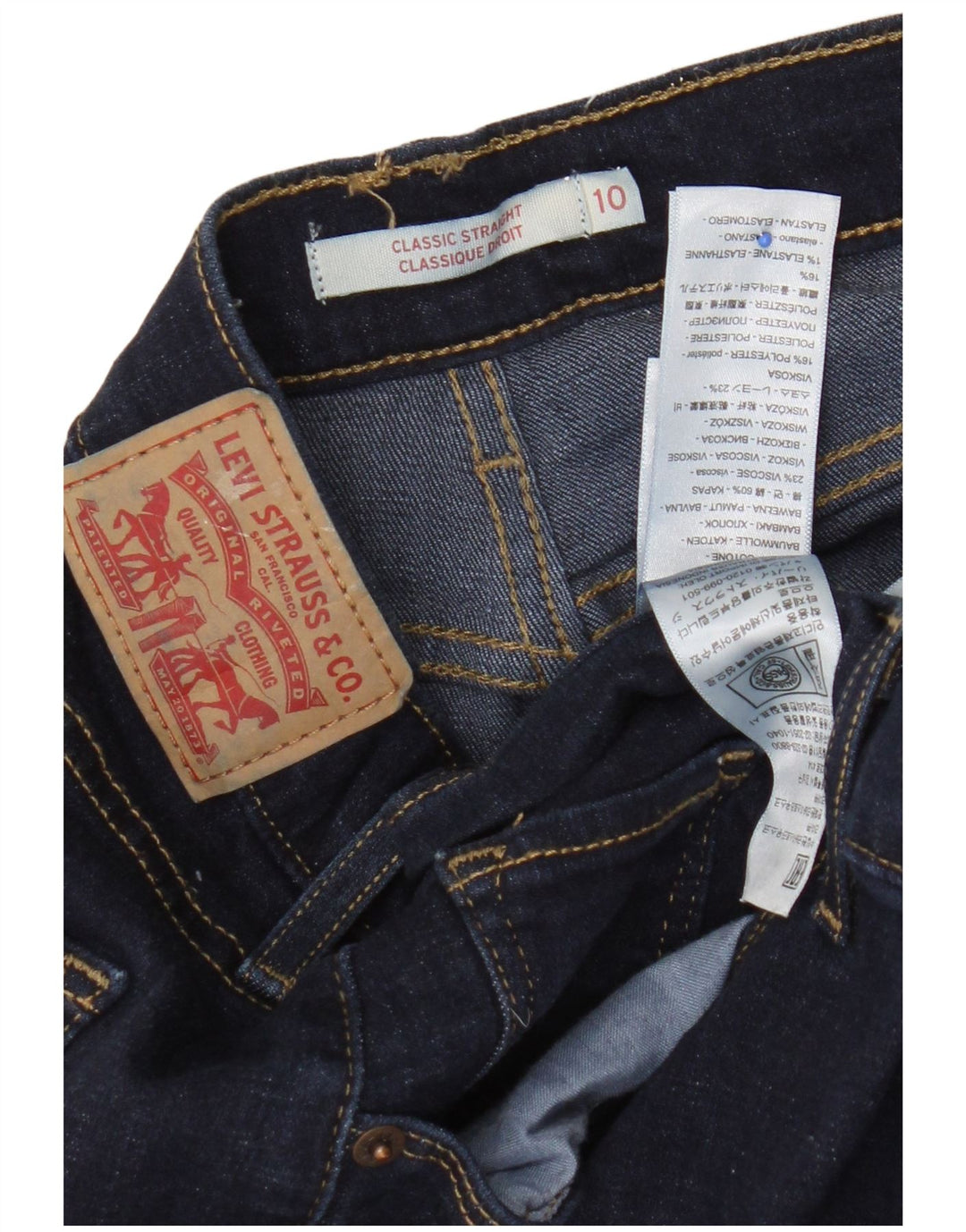 Blugi drepti pentru femei Levi's Classics US 10 Large W30 L30 Bleumarin
