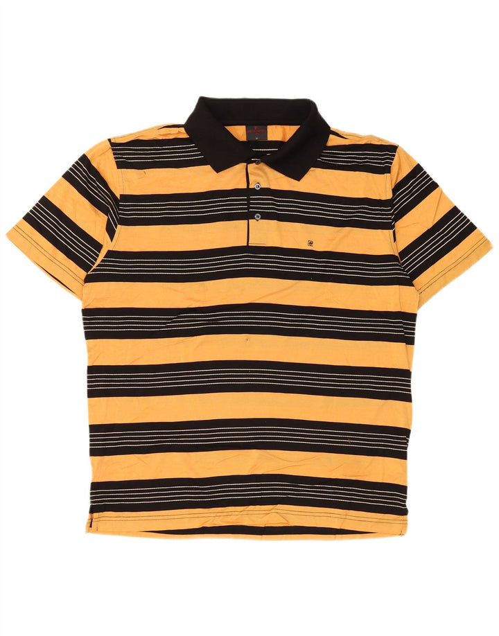 Cămașă polo Pierre Cardin pentru bărbați, bumbac cu dungi galbene medii