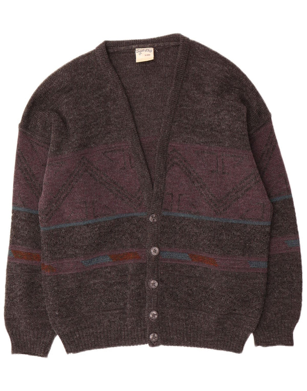 Angelo Litrico Pulover Cardigan Bărbați EU 48/50 Gri Mediu Geometric Acrilic