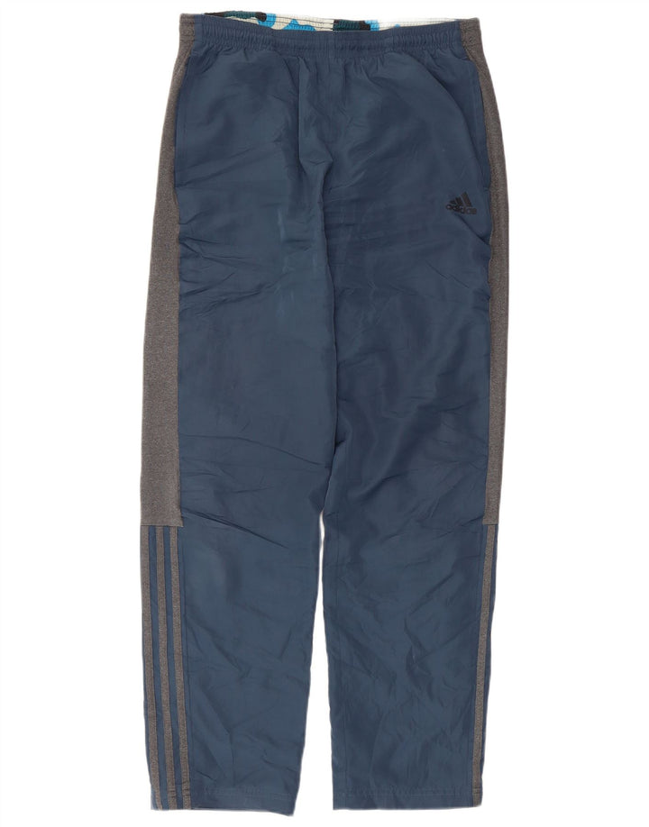 Pantaloni de trening Adidas pentru bărbați, medii, albastru bleumarin, poliester color bloc