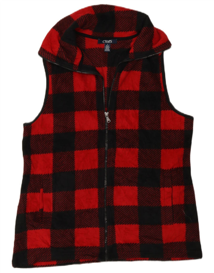 Gilet pentru femei Chaps din fleece UK 14 Medium Red Gingham Poliester