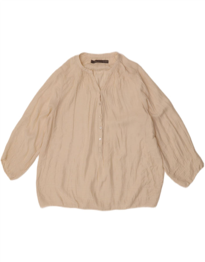 Bluză pentru femei Zara cu mâneci 3/4 UK 14 Medium Off White