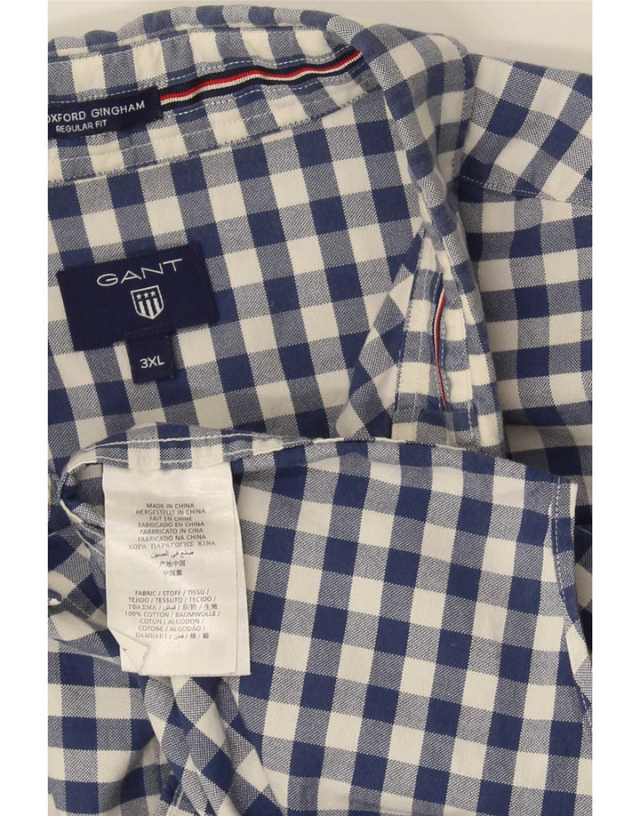 Cămașă Gant pentru bărbați, cu tăiere obișnuită, 3XL, bumbac vichy albastru