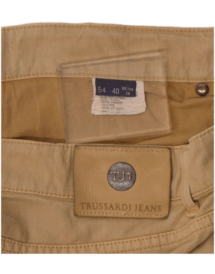 TRUSSARDI Pantaloni drepti casual pentru bărbați W38 L29 bumbac bej
