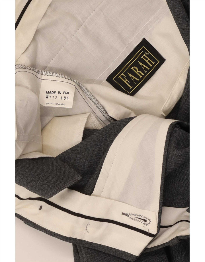 Farah Pantaloni de costum pentru bărbați L40 L26 Gri Poliester