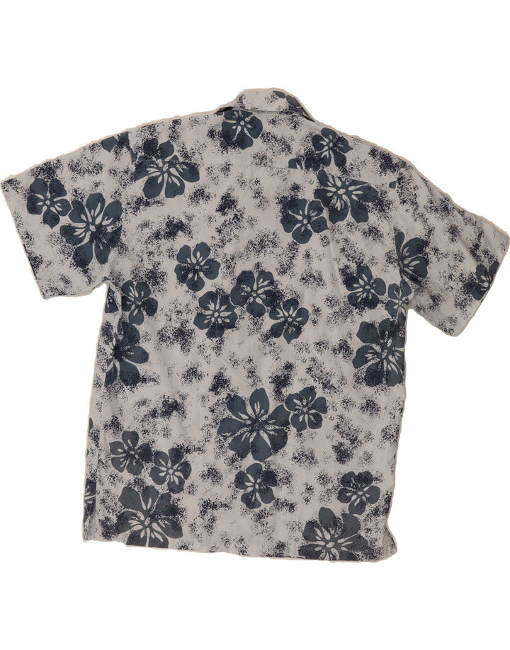 TIPO' S Mens Short Sleeve Shirt XL Blue Floral Polyester Vintage Tipo' S and Second-Hand Tipo' S from Messina Hembry 