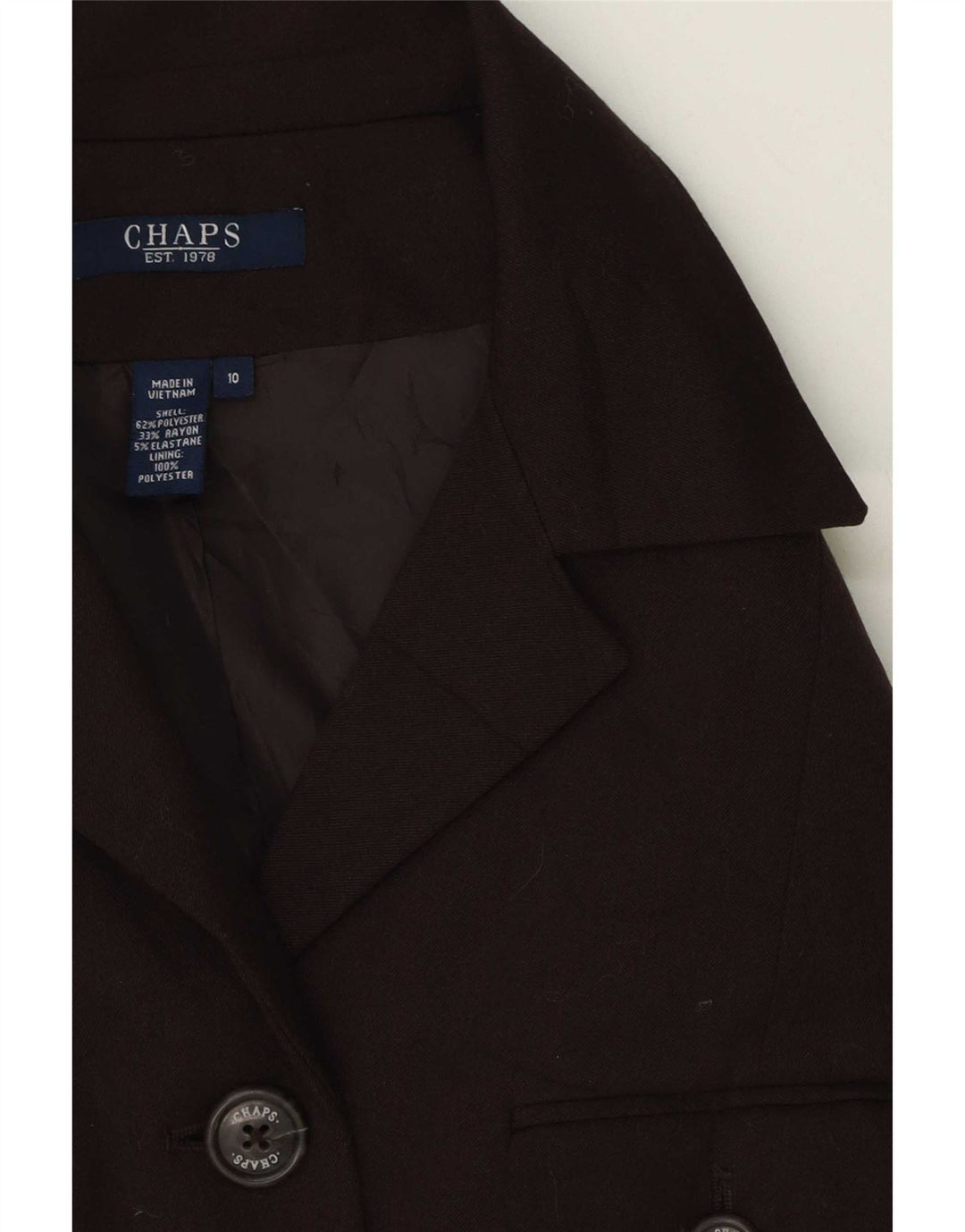 Jachetă Blazer pentru femei Chaps cu 5 nasturi US 10 Poliester maro mare