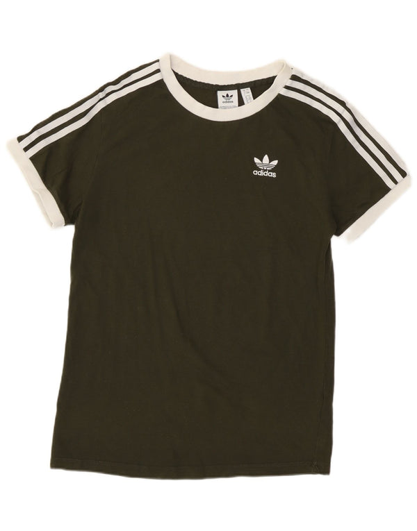Tricou pentru femei Adidas UK 4 XS Kaki Bumbac color-bloc