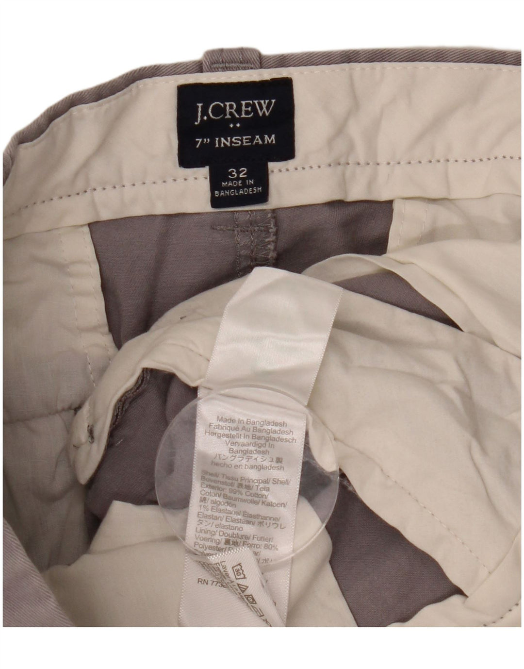 Pantaloni scurți chino pentru bărbați J. CREW W32 bumbac gri mediu