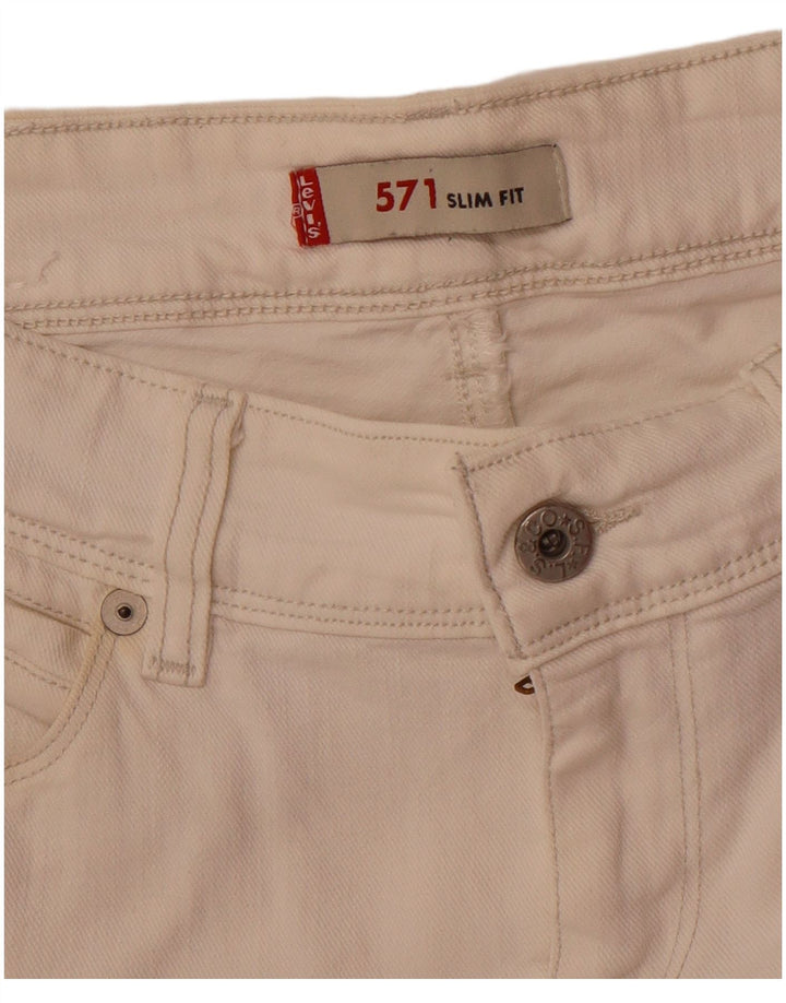 Blugi Levi's 571 Slim pentru bărbați W30 L33 alb