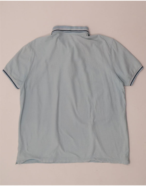 Tricou polo pentru bărbați Lotto XL, bumbac cu dungi albastre