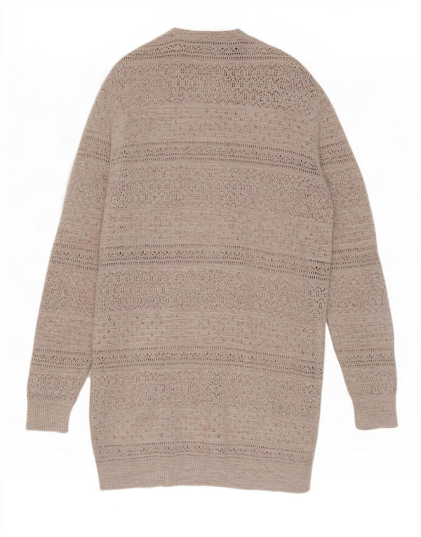 Pulover cardigan deschis pentru femei Fat Face cu paragate UK 16, mare, gri pete