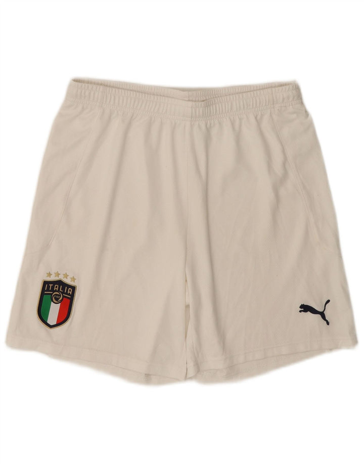 Pantaloni scurți sport PUMA Italia pentru bărbați, mari, alb, din poliester