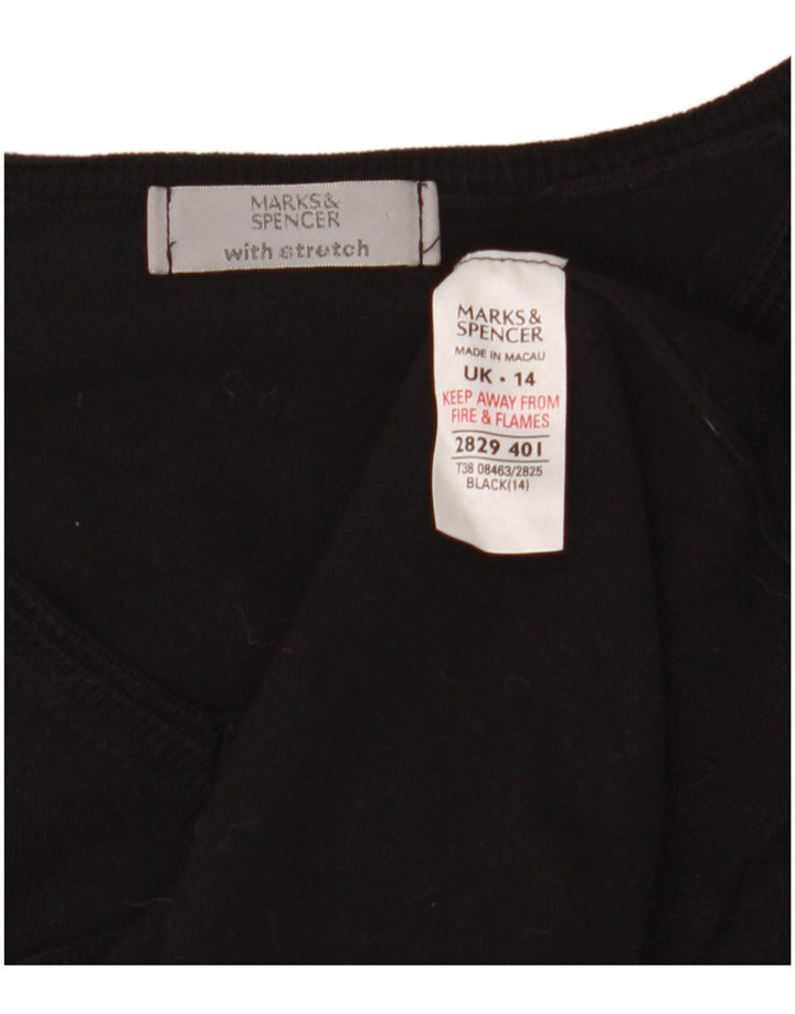 Pulover cu decolteu în V pentru femei Marks & Spencer, UK 14 Medium Negru
