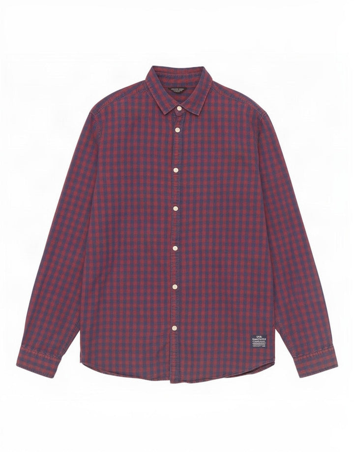 Cămașă Jack & Jones pentru bărbați, roșu mediu, bumbac vichy