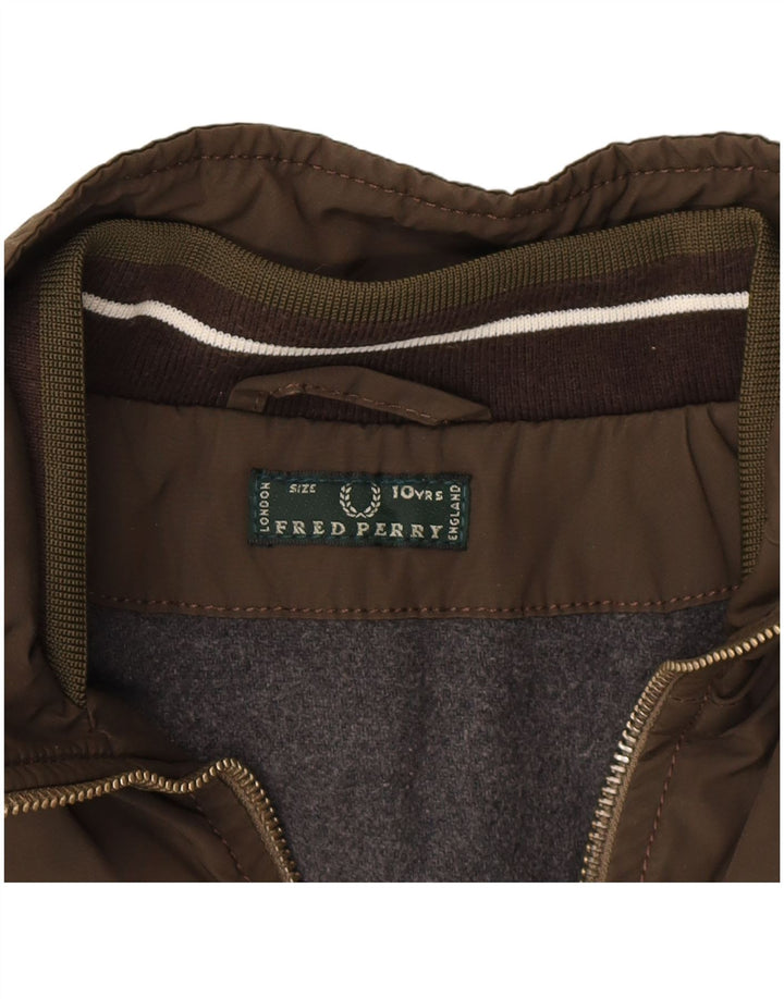 Fred Perry Jachetă Bomber pentru băieți 9-10 ani bumbac kaki