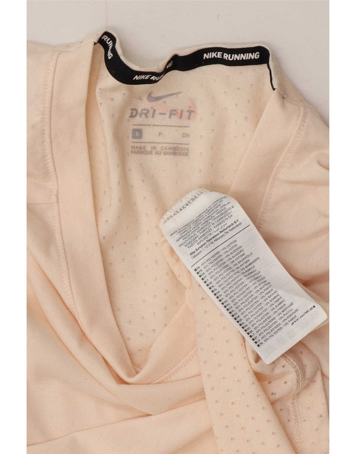 Top grafic Nike Dri Fit pentru femei cu mânecă lungă UK 10 Poliester alb mic