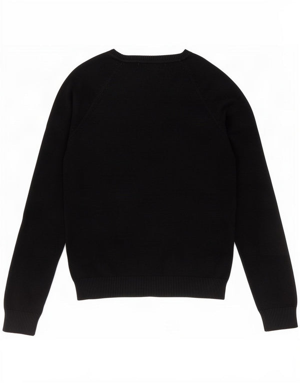 Zara Womens V-Neck Jumper Sweater UK 12 Medium Navy Blue Cotton