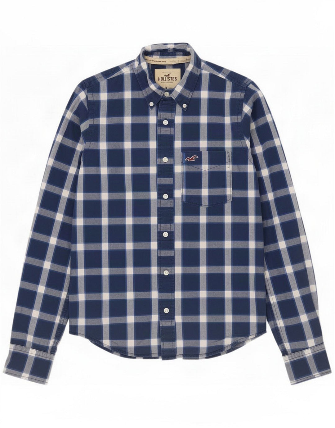 Hollister Cămașă pentru bărbați Medium Blue Check Cotton