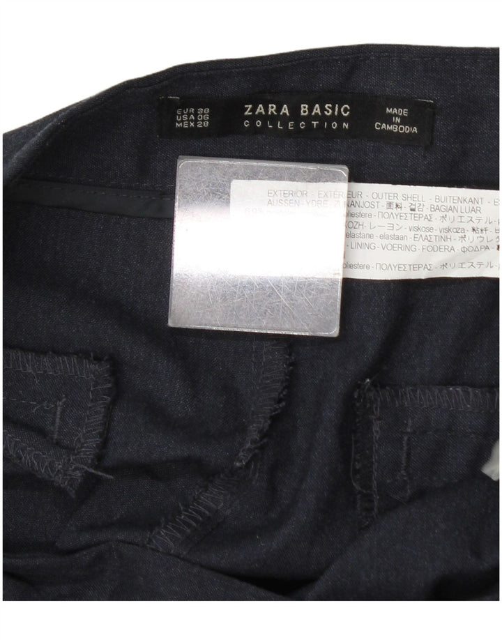 Pantaloni de costum slim pentru femei Zara EU 38 Mici L28 L28 Bleumarin Poliester