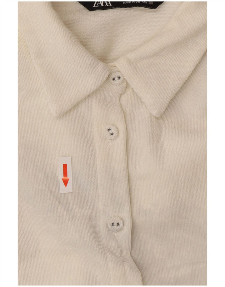 Cămașă supradimensionată pentru femei Zara UK 14 Poliester alb mediu