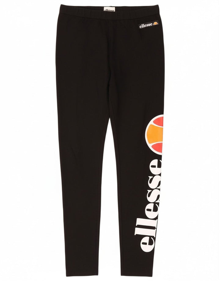 Leggings cu grafic pentru femei Ellesse UK 12, bumbac mediu negru