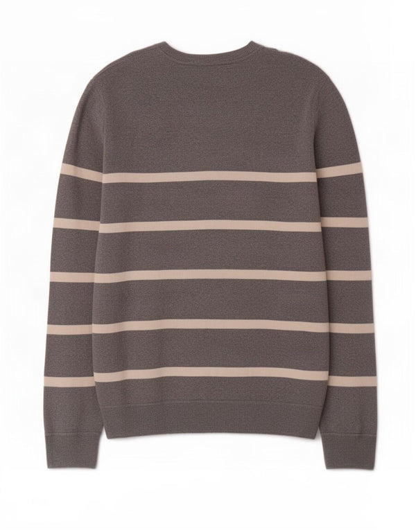 Pulover pentru bărbați Gap cu decolteu în V, XL, bumbac cu dungi gri