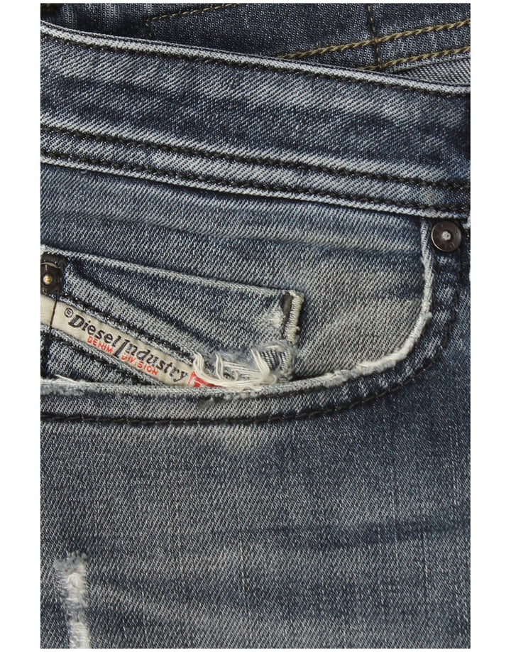 Blugi Distressed drepte pentru bărbați Diesel W33 L27 Albastru