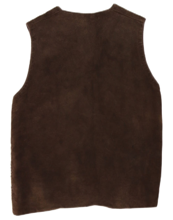 Cardigan Vintage fără mâneci pentru bărbați, cu dungi mici, maro