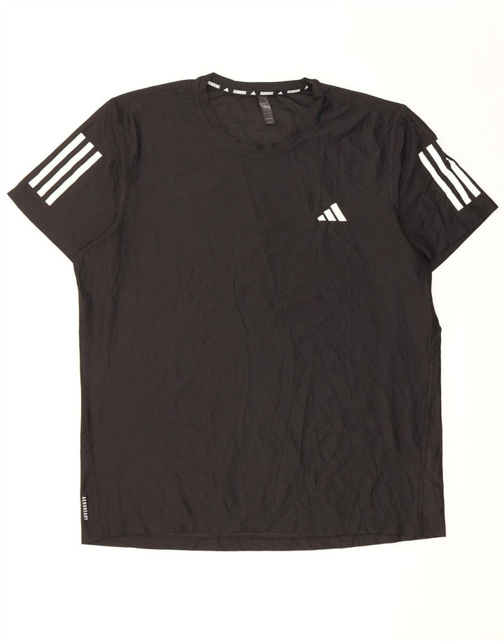 Tricou pentru alergare pentru bărbați Adidas Top mare, negru, poliester
