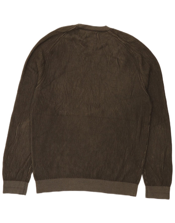 Pulover Massimo Dutti pentru bărbați, cu gât crew, bumbac XL kaki