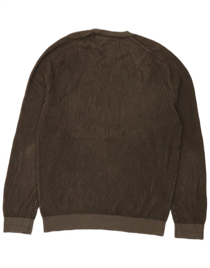 Pulover Massimo Dutti pentru bărbați, cu gât crew, bumbac XL kaki
