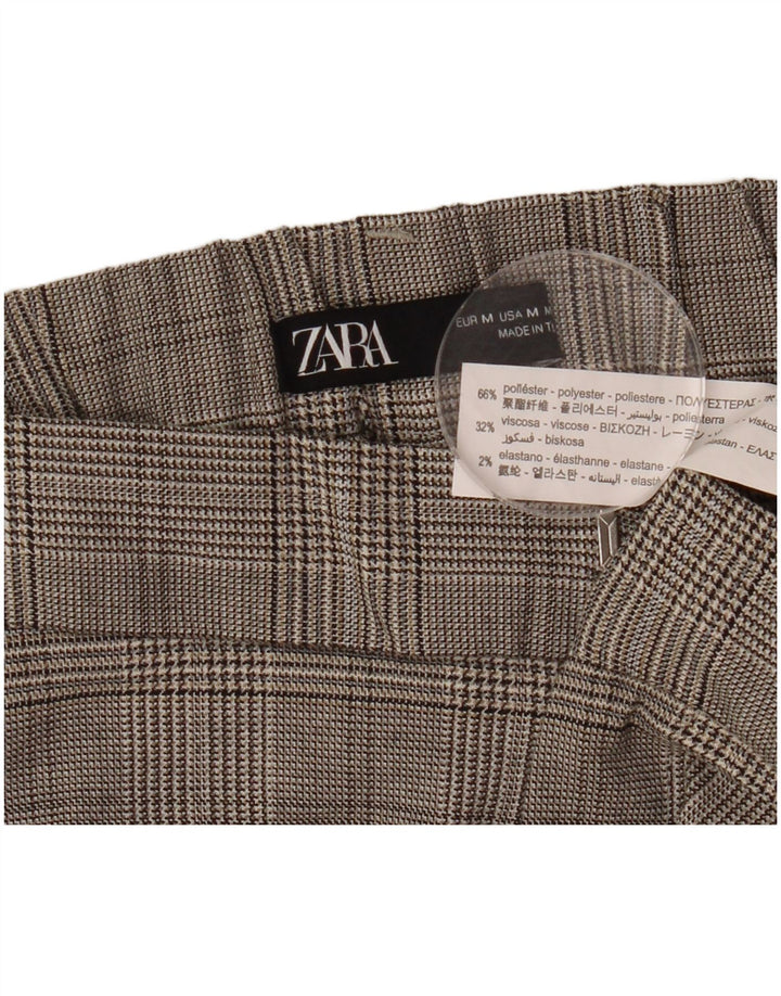 Pantaloni chino drepti pentru femei Zara Mediu L28 L26 Gri Houndstooth