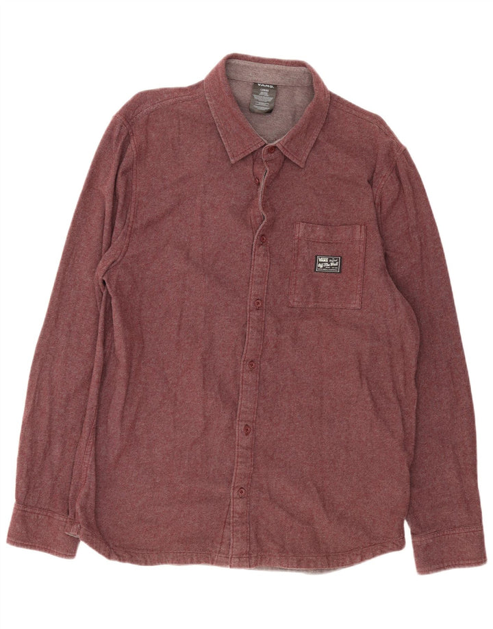 Cămașă de flanel pentru bărbați Vans, mare din bumbac burgundy