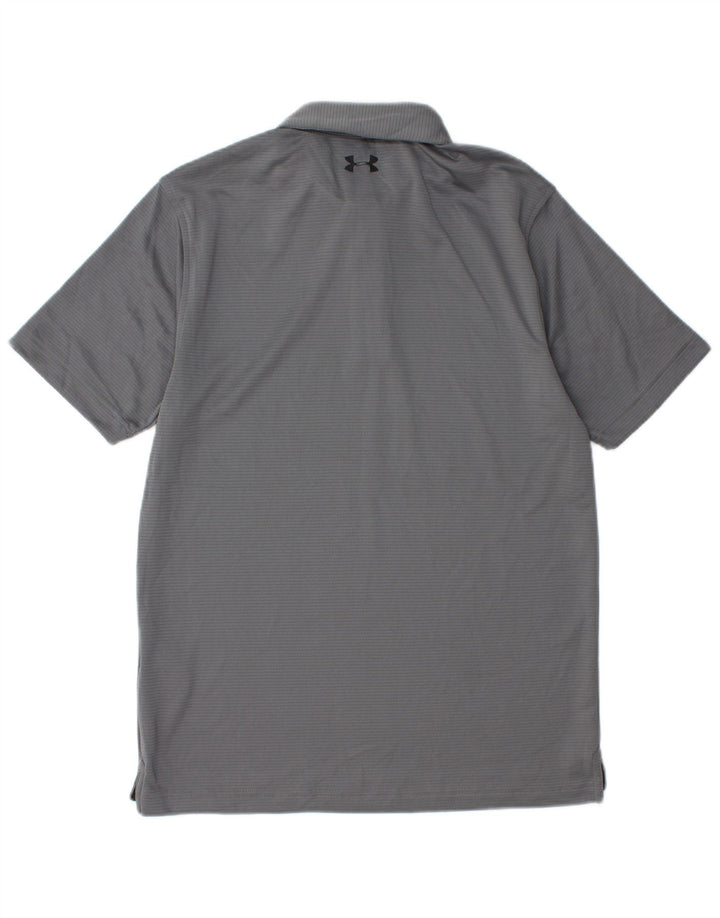 Tricou polo Under Armour Heat Gear pentru bărbați, mic, gri, poliester