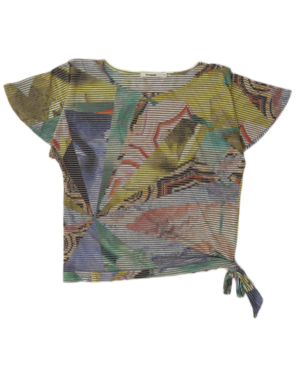 Bluză Desigual pentru femei Crop Top UK 14 Medium Multicolor Pinstripe