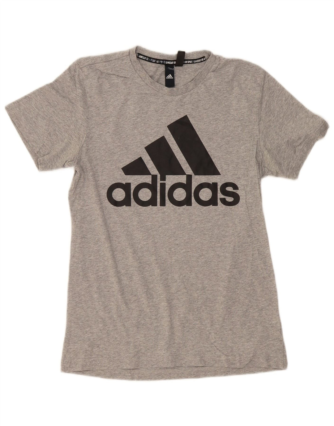 ADIDAS Mens Graphic T-Shirt Top Small Grey Cotton